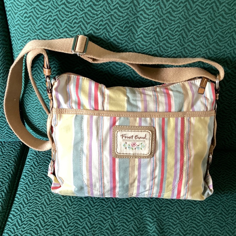 Fossil Canvas Striped Bag